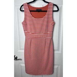 Sunday in Brooklyn Anthropologie Peach Striped Dress Orange White Sleeveless Sm